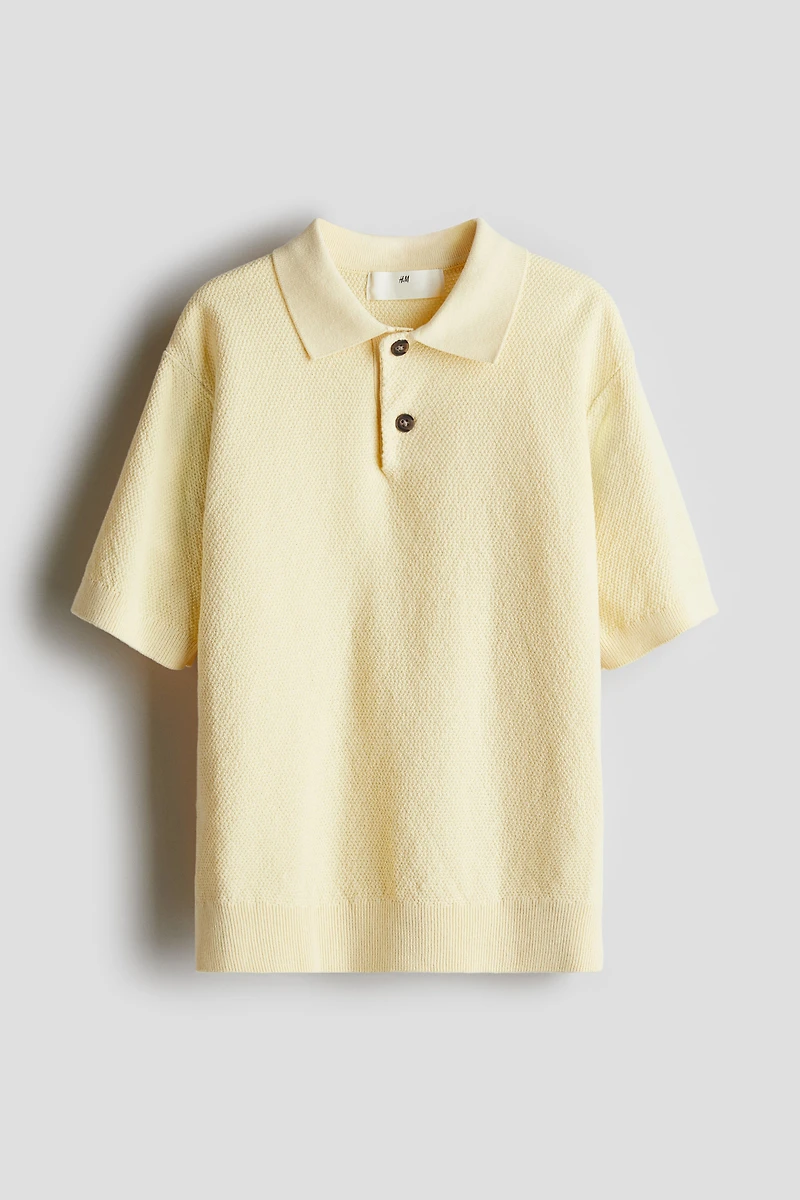 Textured-Knit cotton Polo Shirt