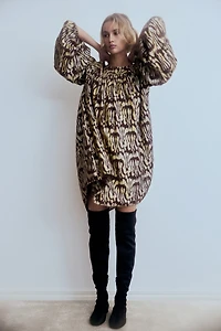 Oversized Jacquard-Weave Dress