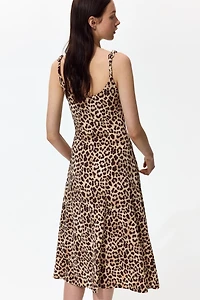 Cowl-Neck Jersey Dress