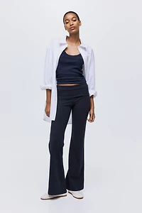 Foldover-Waist Cotton Pants