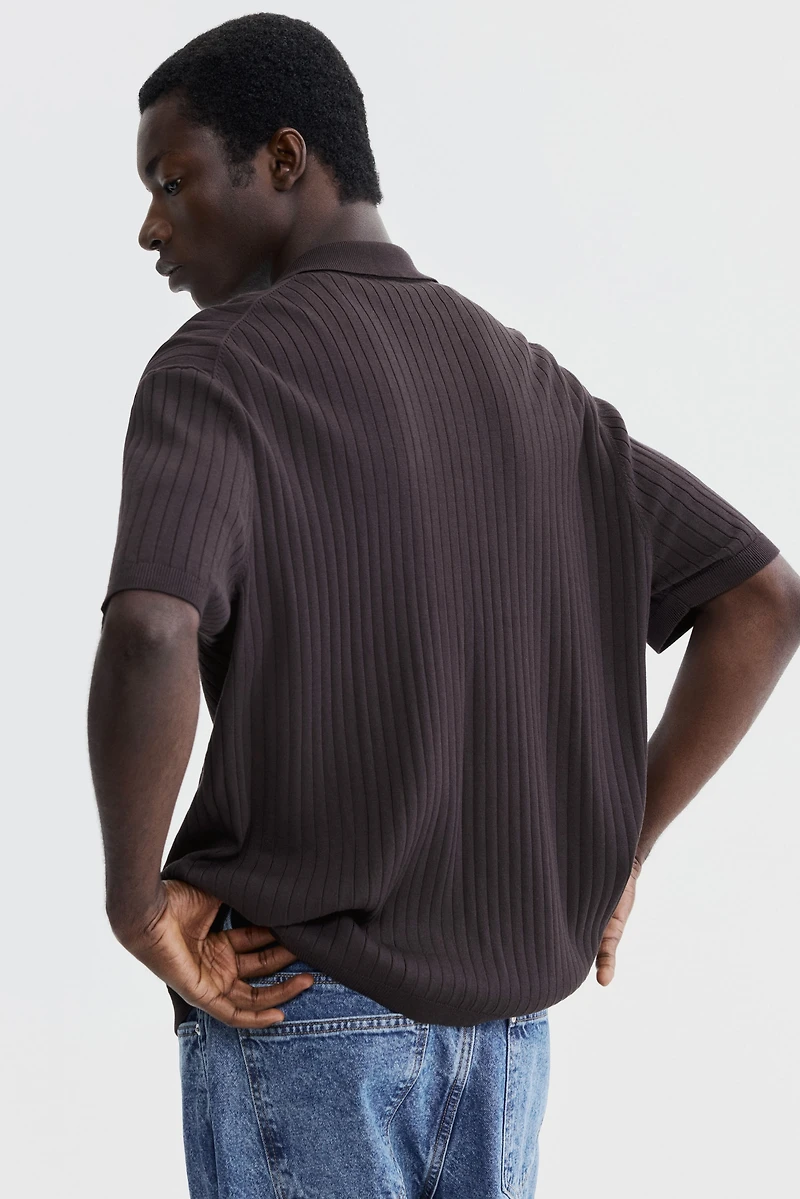Regular-Fit Rib-Knit Shirt