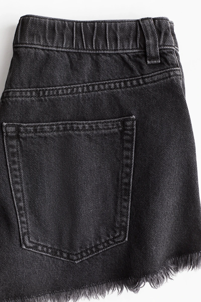 Frayed-Edge Denim Shorts
