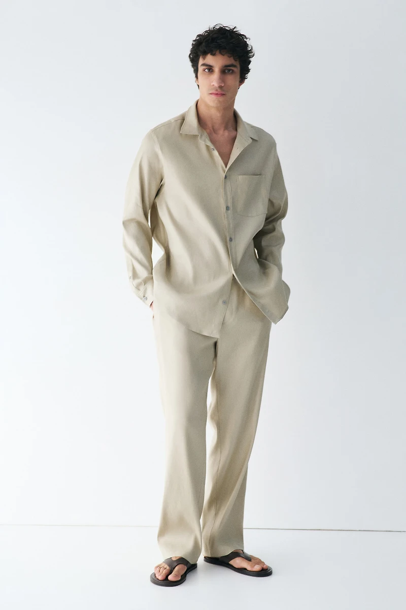 Regular-Fit Linen-Blend Shirt