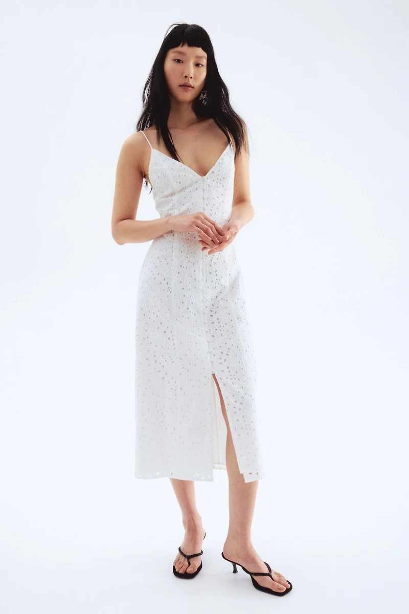 Eyelet-Embroidered Strappy Dress