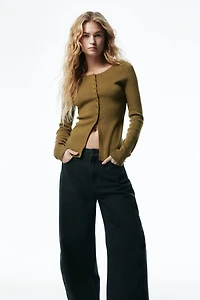 Gilet en tricot côtelé