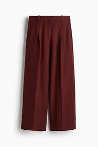 Wide-Leg Linen-Blend Pants