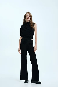 One-Sleeve Mock Turtleneck Top