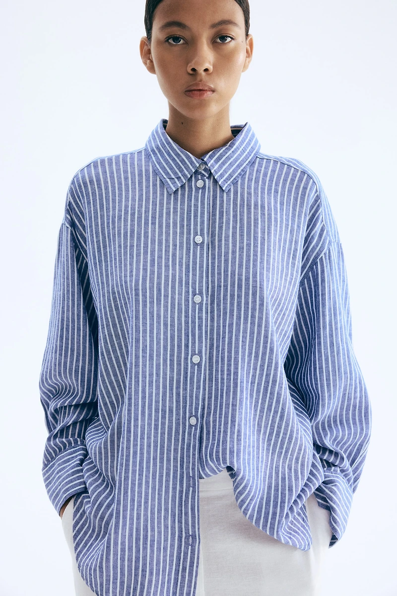 Oversized Linen-Blend Shirt