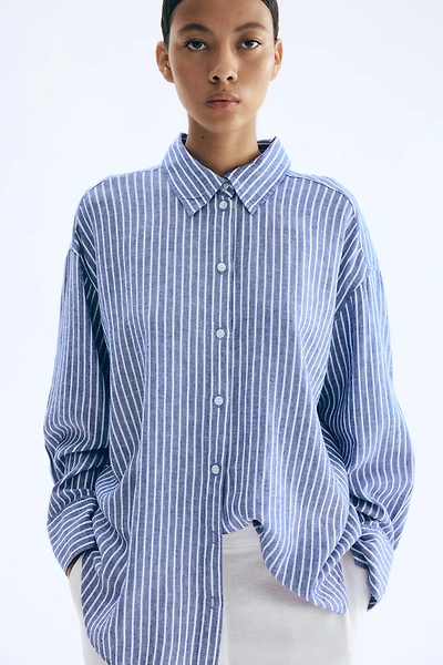 Oversized Linen-Blend Shirt