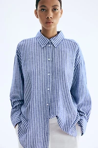 Oversized Linen-Blend Shirt
