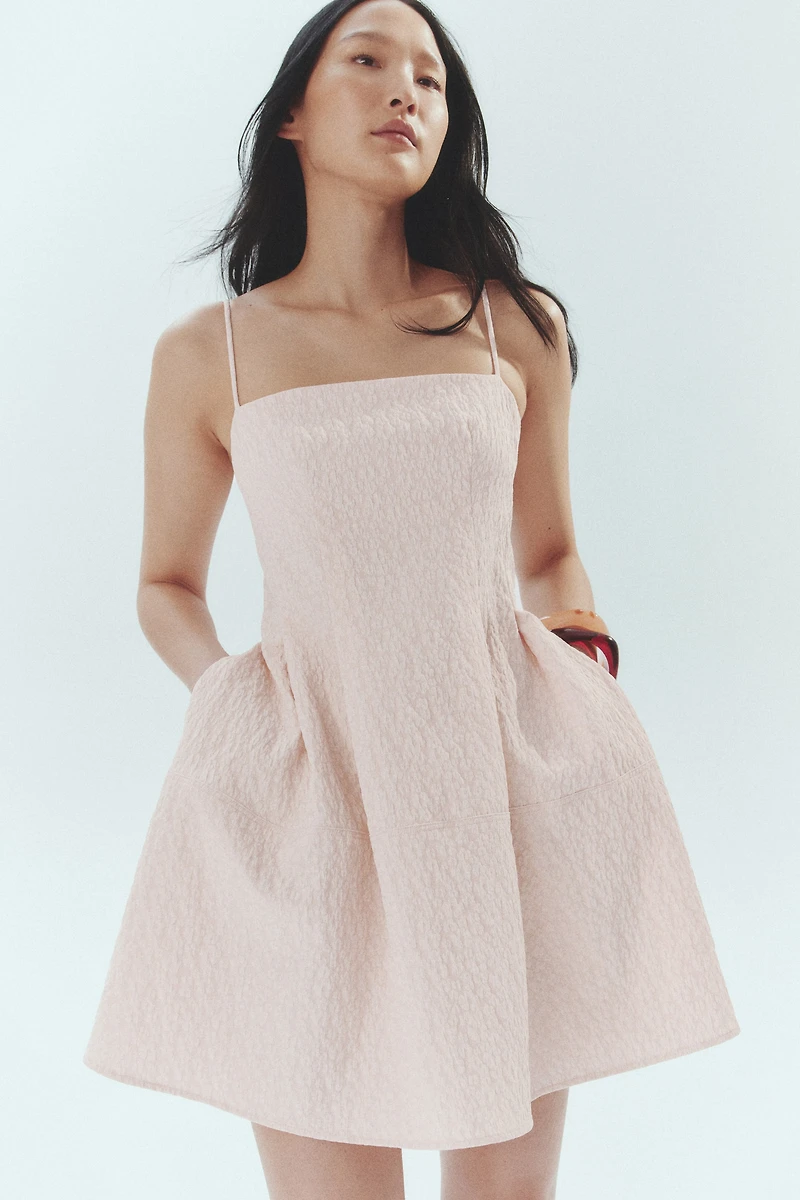 Jacquard-Weave Strappy Dress