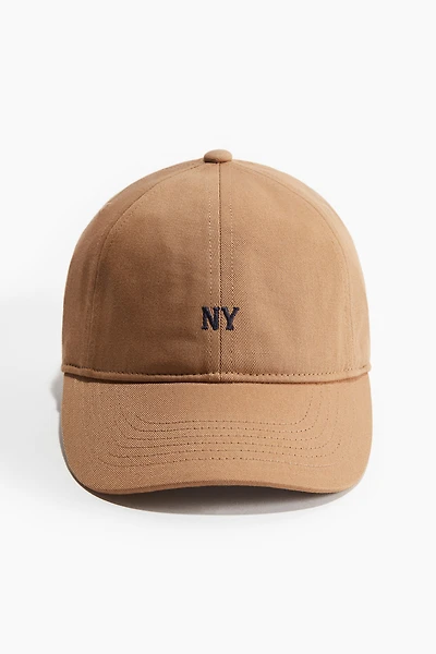 Embroidered-motif Twill Cap