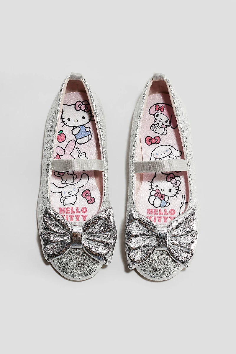 Glittery Ballet Flats with Bow