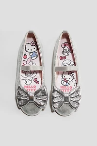 Glittery Ballet Flats with Bow
