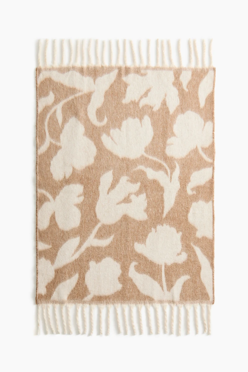 Couverture à motif en laine mélangée