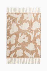 Couverture à motif en laine mélangée