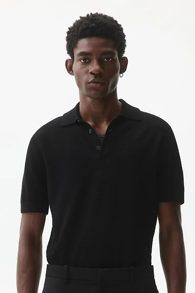 Slim-Fit Textured Polo Shirt