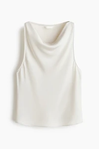 Cowl-Neck Satin Top
