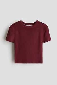 Short rib-knit top