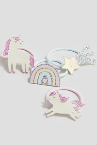 4-Pack Appliquéd Hair Elastics