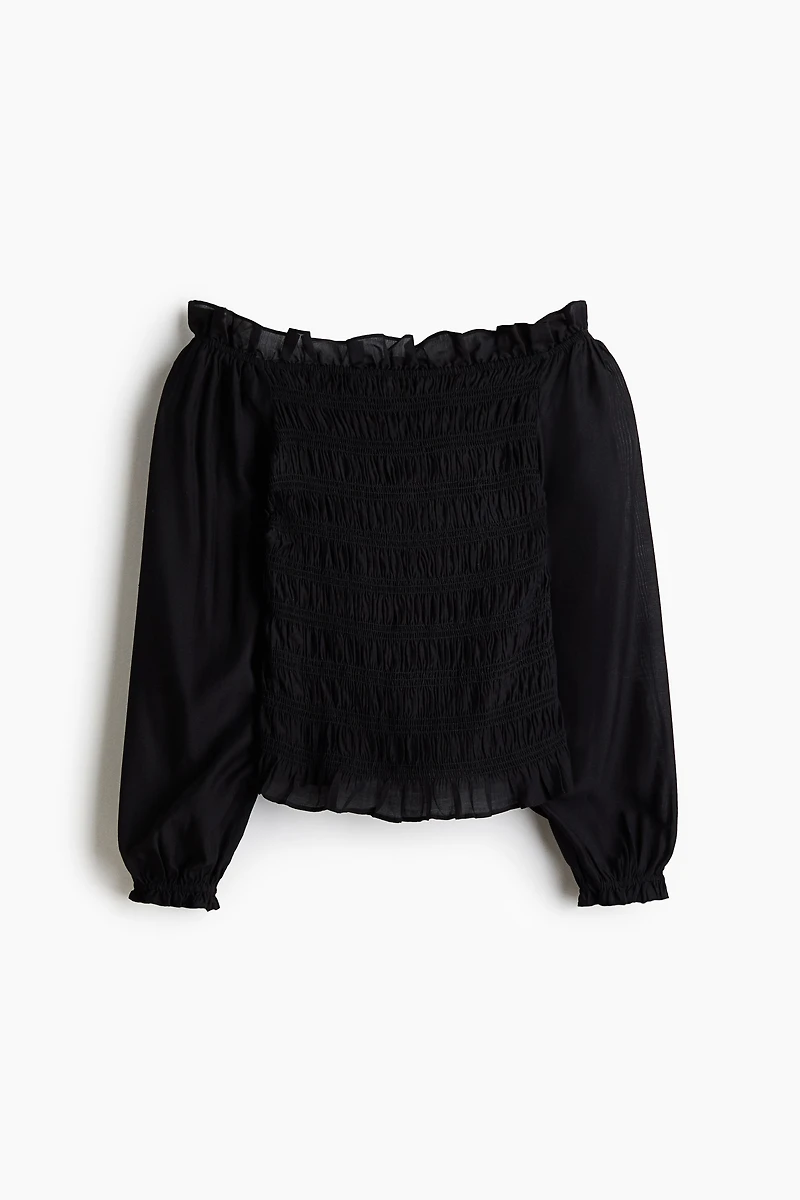 Smocked Off-the-Shoulder Blouse
