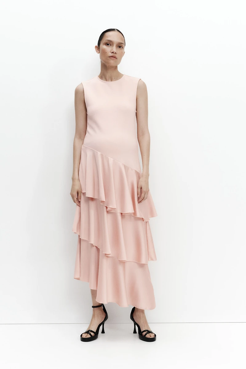 Robe MAMA en point de Rome avec jupe satin