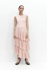 Robe MAMA en point de Rome avec jupe satin