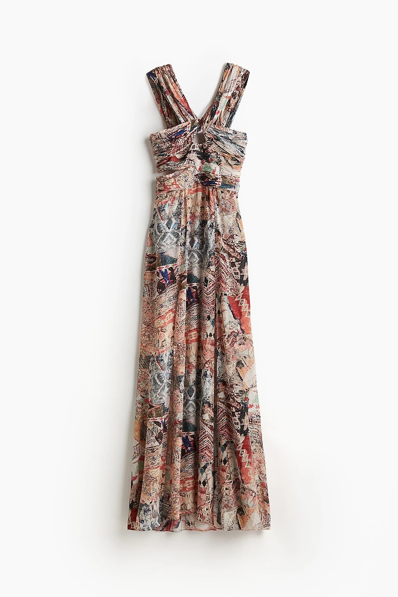 Draped Patterned Dress