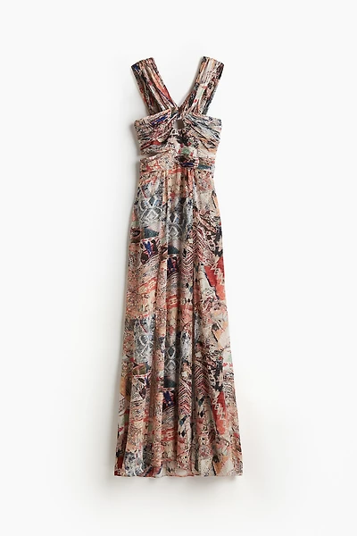 Robe imprimée à effet drapé