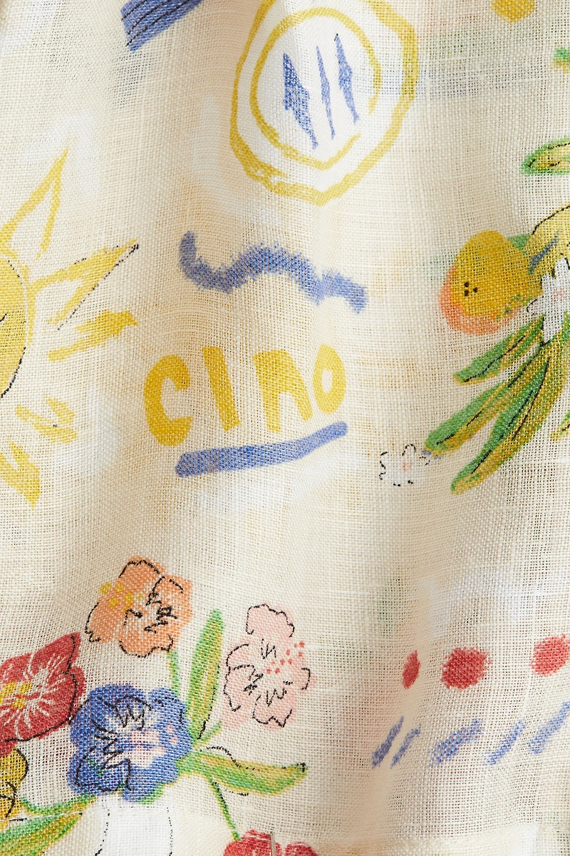 2-Piece Printed Linen Set