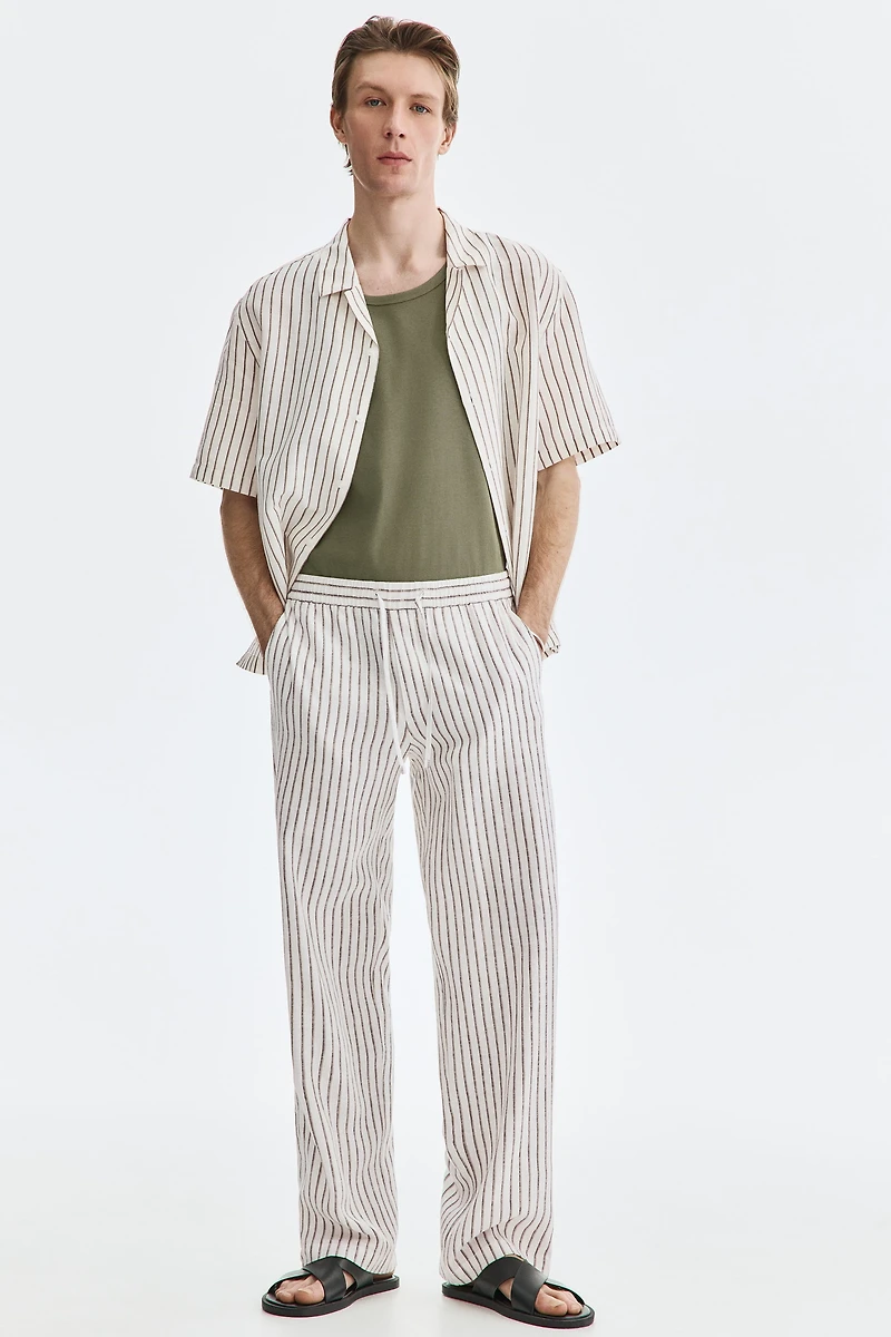 Relaxed-Fit Linen-Blend Pants