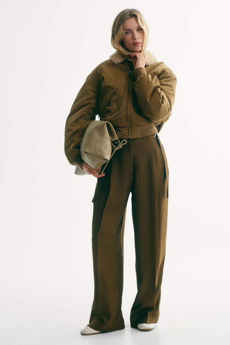 Wide-Leg Pants with Belt Detail