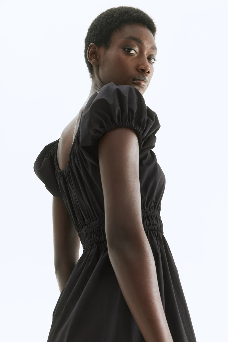 Off-the-Shoulder Poplin Dress