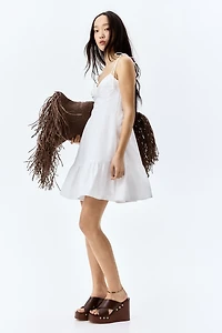 Poplin Dress with Tie-Top Shoulder Straps