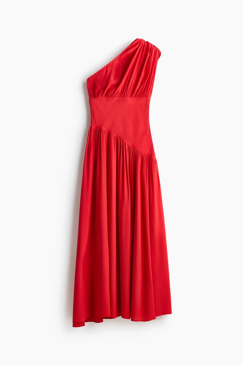 Draped One-Shoulder Dress