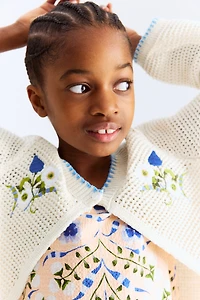 Crochet-Look Cardigan