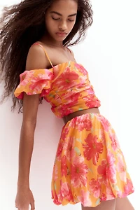 Bubble-Hem Mini Skirt