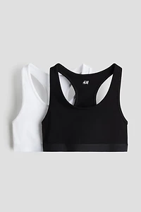 2-pack Cotton Jersey Crop Tops