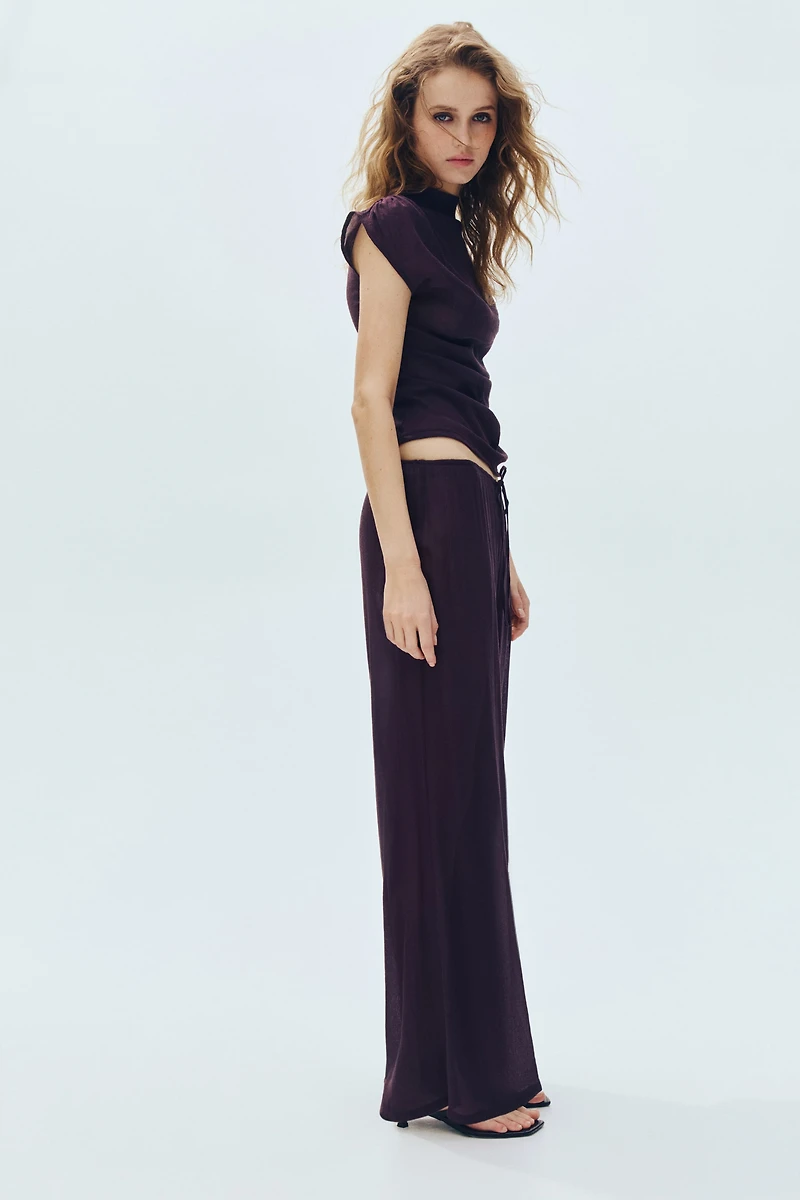 Sheer drawstring trousers