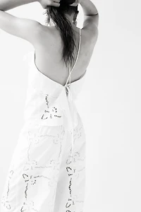 Strappy Top with Eyelet Embroidery