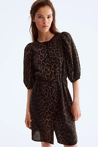 Linen-blend dress