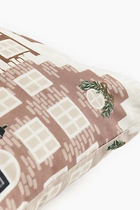 Housse de coussin en toile coton imprimée