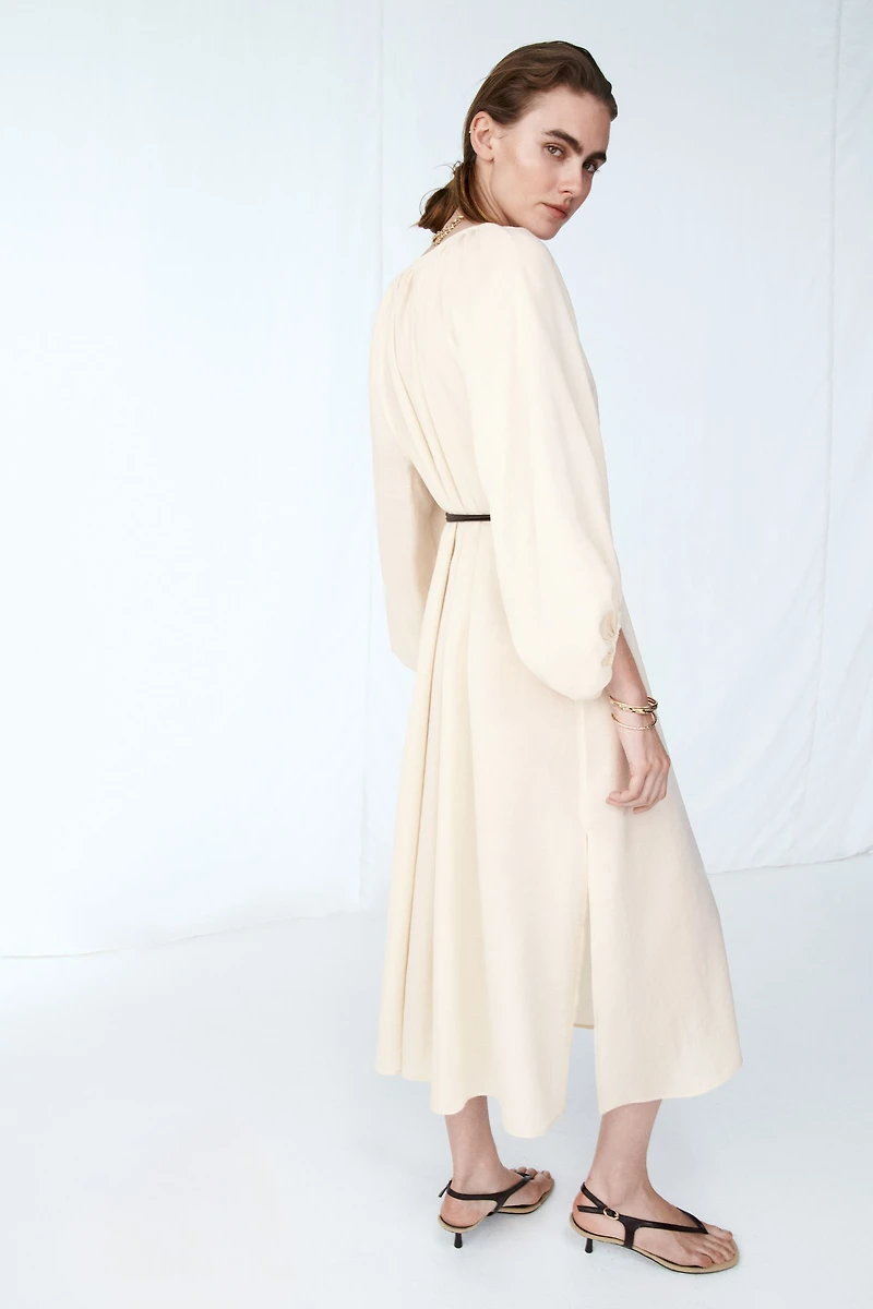Oversized Tie-Belt Dress
