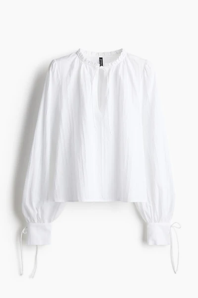 Tie-Detail Cotton Blouse