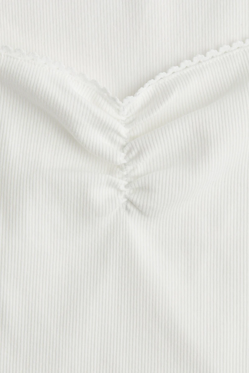 Ribbed Sweetheart-Neck Top