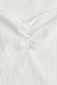 Ribbed Sweetheart-Neck Top