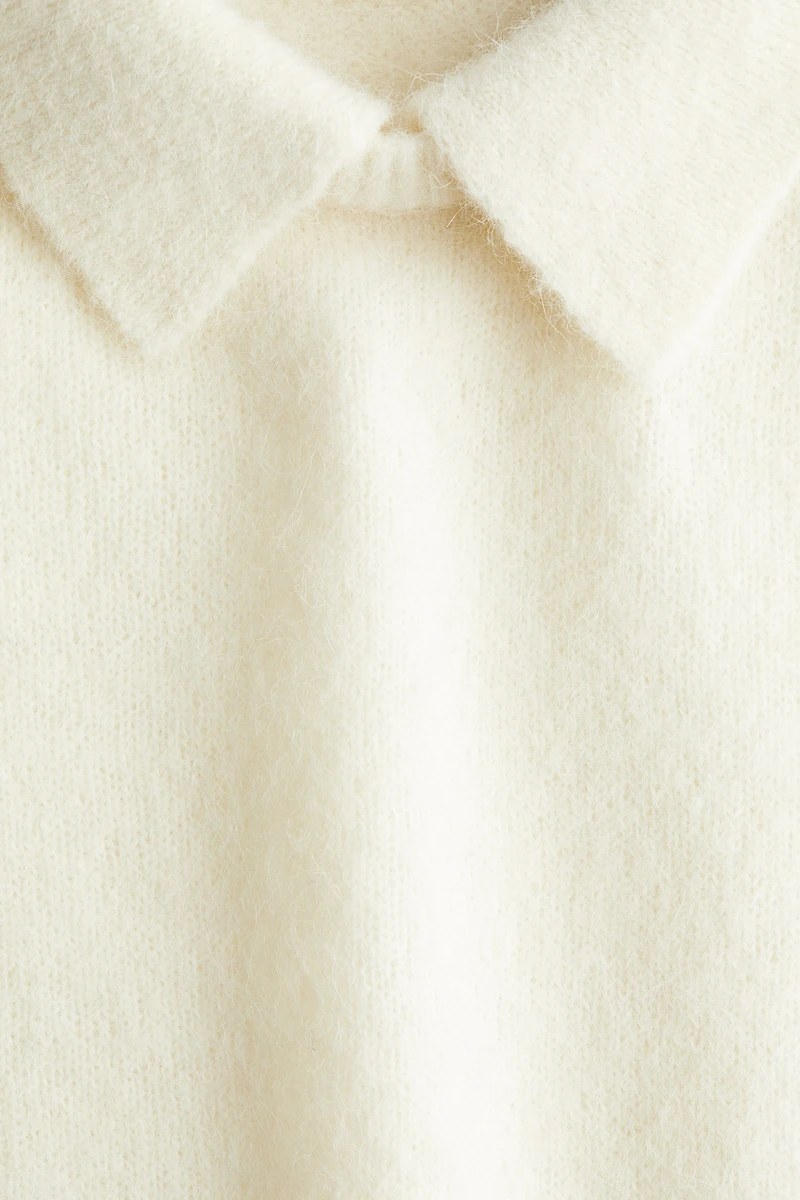 Chandail en alpaga mélangé avec col