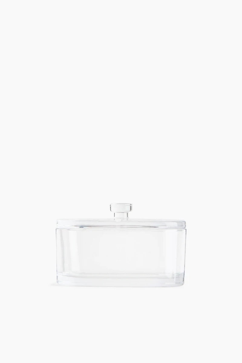 Lidded Oval Glass Jar