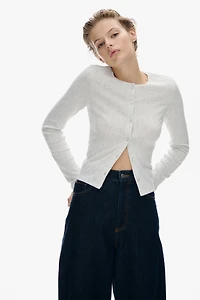 Pointelle Jersey Cardigan