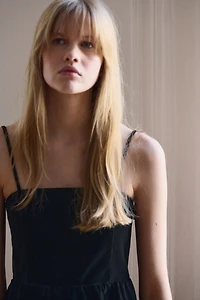 Bubble-Hem Strappy Top